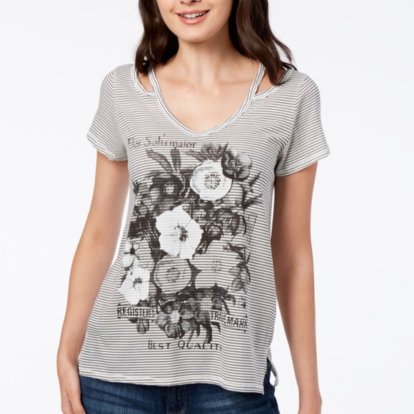 Lucky Brand Y2K Graphic Floral T-Shirt - Picture 1 of 9